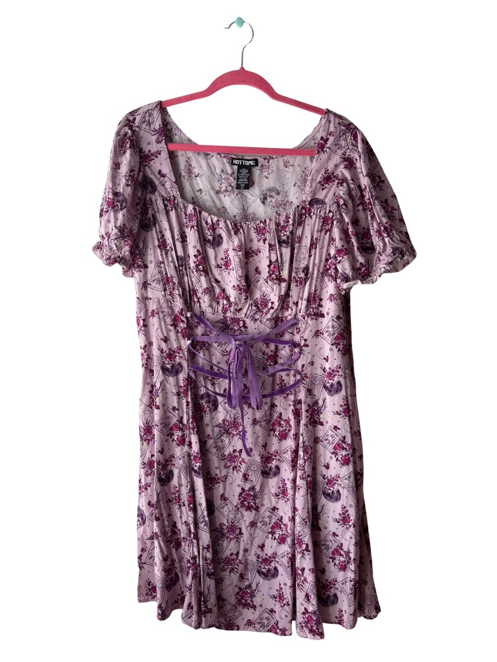 Hot Topic Tarot Floral Lace-Up Dress